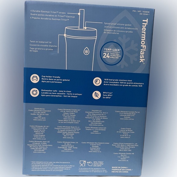 ThermoFlask 32oz Insulated Standard Straw Tumbler, 2-pack NIB - Black & Teal - Picture 3 of 5